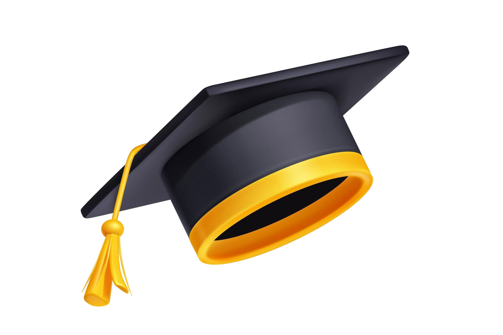 student graduation cap with gold tassel ribbon